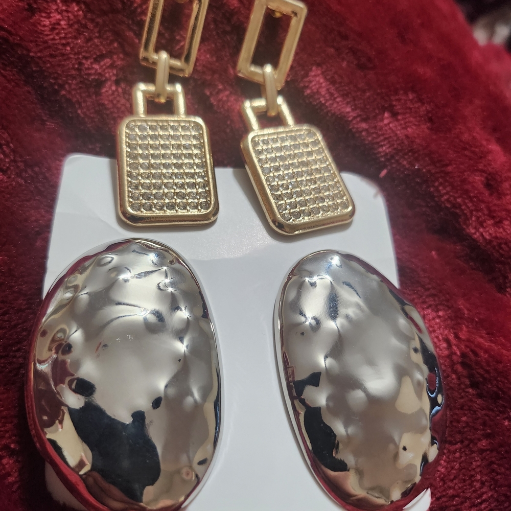 Elegant Gold and Silver Earrings